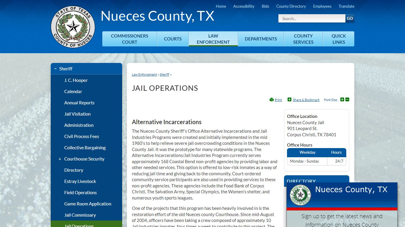 Jail Operations | Nueces County, TX